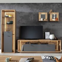 Ensemble meuble TV avec bibliothèque et étagères murales - ERTZA