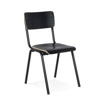 Chaise écolier 59x49,5x83 cm en bois et métal noir