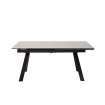 Table à manger extensible 180/260 cm gris clair et pieds noir