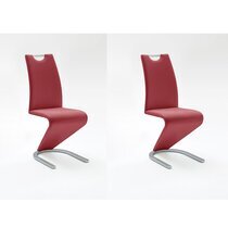 Lot de 2 chaises repas design 45x62x102 cm en PU bordeaux - KEET