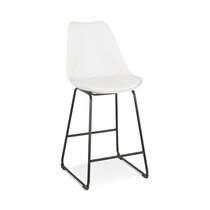 Chaise de bar 55x48x109 cm en polypropylène et PU blanc - LAYNA