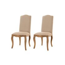 Lot de 2 chaises anciennes 53x60x110 cm en tissu beige