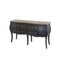 Commode double 4 tiroirs 140x40x80 cm anthracite - CHARMY NOIR