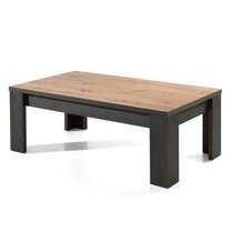 Table basse 130x70x45 cm naturel et noir - ZADAR