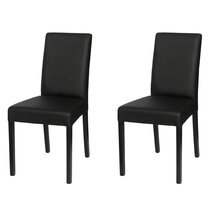 Lot de 2 chaises repas 44x55x91 cm en PU et pieds noirs