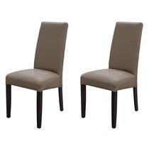 Lot de 2 chaises repas 47x64x102 cm en PU marron et pieds noirs