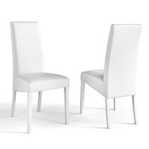 Lot de 2 chaises repas 47x64x102 cm en PU et pieds blancs