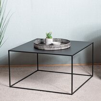 Table basse carrée 70x70x40 cm en métal noir - MACEIO