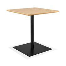 Table bistrot carrée 70x70x75,5 cm en bois naturel et métal noir