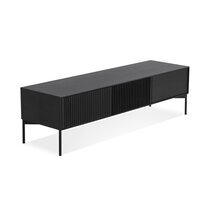 Meuble TV 3 tiroirs 160x45x45,5 cm décor chêne noir