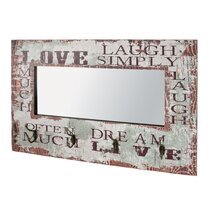 Miroir 80x52 cm décor vintage gris et marron