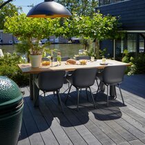 Table de jardin 240x100x76 cm en teck et aluminium anthracite - OTTOWA