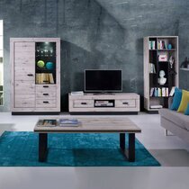 Salon complet avec meuble TV 150 cm chêne grisé - ISTRES