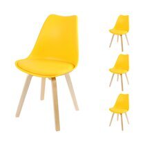 Lot de 4 chaises 45x58x82 cm avec coque jaune - GYULIA