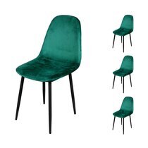 Lot de 4 chaises 44x53x88 cm en velours vert foncé - HYGGE