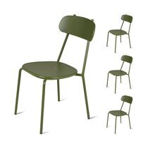 Lot de 4 chaises de jardin empilables 45x53x81 cm vert foncé - JARDY