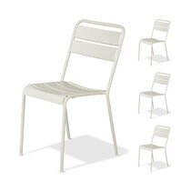 Lot de 4 chaises de jardin empilables 45x55,5x88 cm beige - JARDY