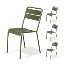 Lot de 4 chaises de jardin empilables 45x55,5x88 cm vert foncé - JARDY