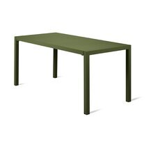 Table de jardin 160x80x75 cm en métal vert foncé - JARDY