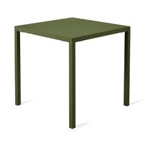 Table de jardin 80x80x75 cm en métal vert foncé - JARDY