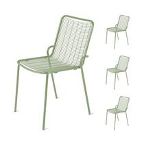 Lot de 4 chaises de jardin empilables 47x60x84 cm vert - JARDY