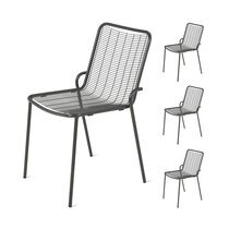 Lot de 4 chaises de jardin empilables 47x60x84 cm anthracite - JARDY