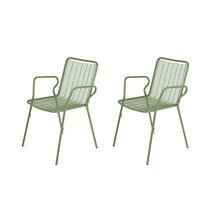 Lot de 2 fauteuils de jardin empilables 54x60x84 cm vert - JARDY