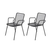 Lot de 2 fauteuils de jardin empilables 54x60x84 cm anthracite - JARDY