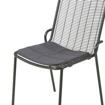 Galette d'assise pour chaise de jardin 41x38 cm en tissu gris foncé