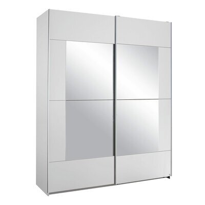 Armoire 2 portes avec miroir 175x210x59cm - blanc