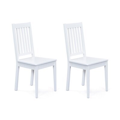Lot de 2 chaises en bois massif blanc - MAINE