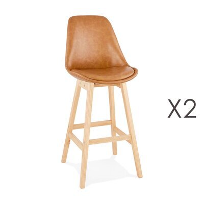 Lot de 2 chaises de bar design 48x112x56 cm marron - ELO