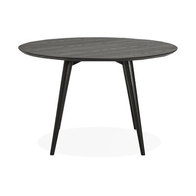 Table à manger ronde 120x120x75 cm en bois noir - BALTIC