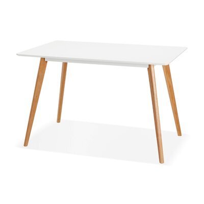 Table à manger 200x120x78 cm en bois blanc et naturel - BALTIC