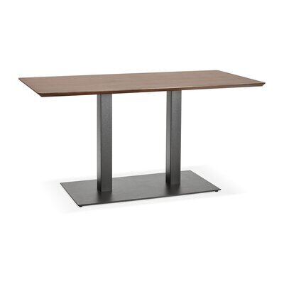 Table à manger design 150 cm en bois foncé et métal noir - LOTUS