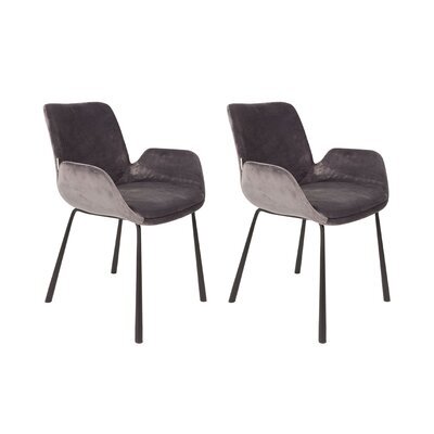 Lot de 2 fauteuils 59x62x79 cm en tissu gris - BRIT