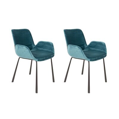 Lot de 2 fauteuils 59x62x79 cm en tissu bleu - BRIT