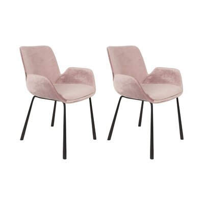 Lot de 2 fauteuils 59x62x79 cm en tissu rose - BRIT