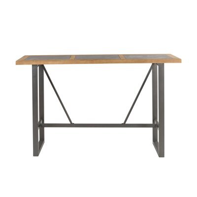 Table de bar 175x55x104,5 cm en pin et métal - MAIKO