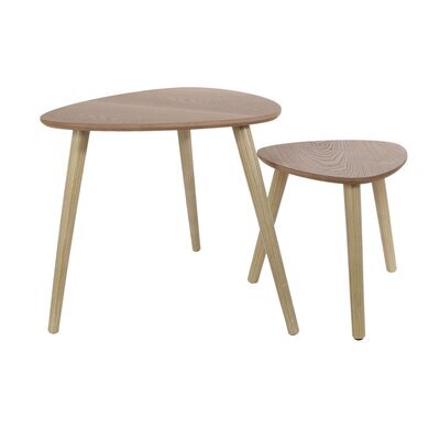 Lot de 2 tables gigognes 33 cm en bois naturel - BALTIC