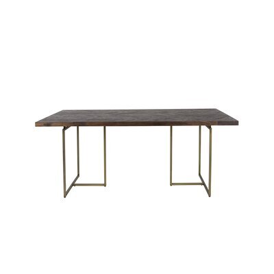 Table à manger 180x90x75 cm décor acacia et laiton - CLASS