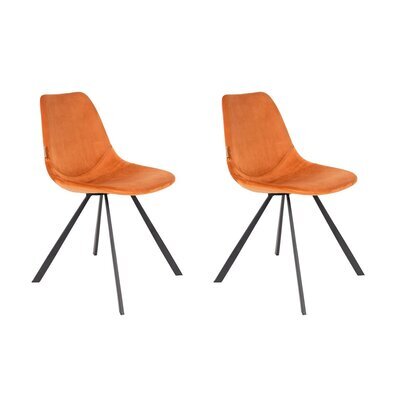 Lot de 2 chaises 46x56x83 cm en velours orange - FRANKY