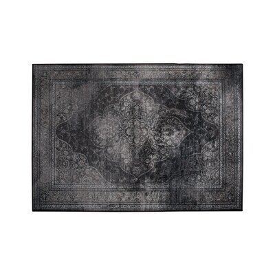 Tapis 170x240 cm en tissu noir - RUGGED