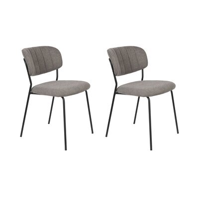 Lot de 2 chaises 49x56,5x79 cm en tissu gris - JULIEN