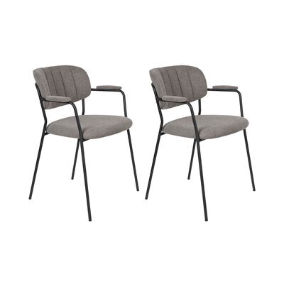 Lot de 2 chaises 60,5x57x79 cm en tissu gris - JULIEN