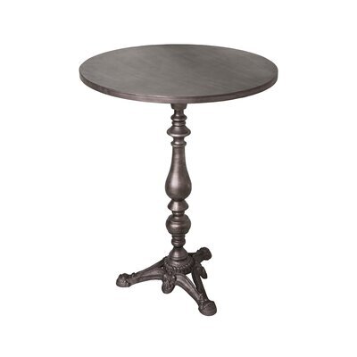 Table bistrot ronde 61,5x78 cm avec plateau en zinc