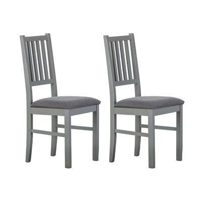 Lot de 2 chaises repas 42x47x95 cm en hêtre massif gris