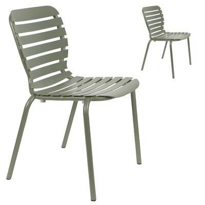 Lot de 2 chaises de jardin en aluminium vert - VONDEL