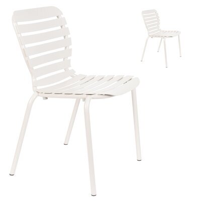 Lot de 2 chaises de jardin en aluminium blanc - VONDEL