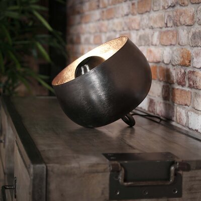 Lampe de table avec reflecteur 28x28x26 cm en métal noir